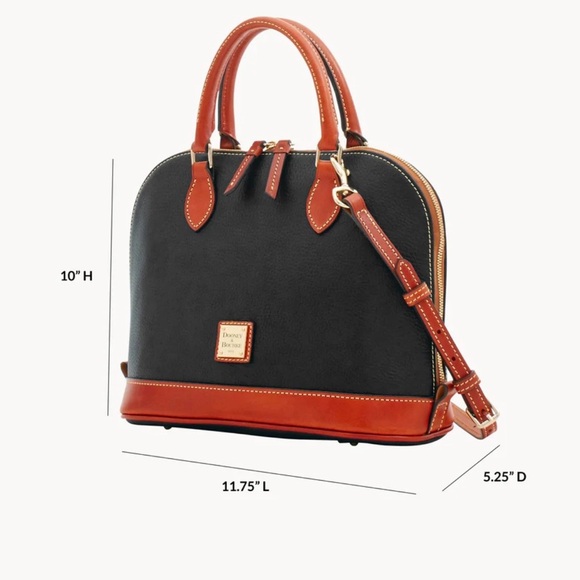 Dooney & Bourke Burgundy and Tan Satchel - Picture 4 of 8